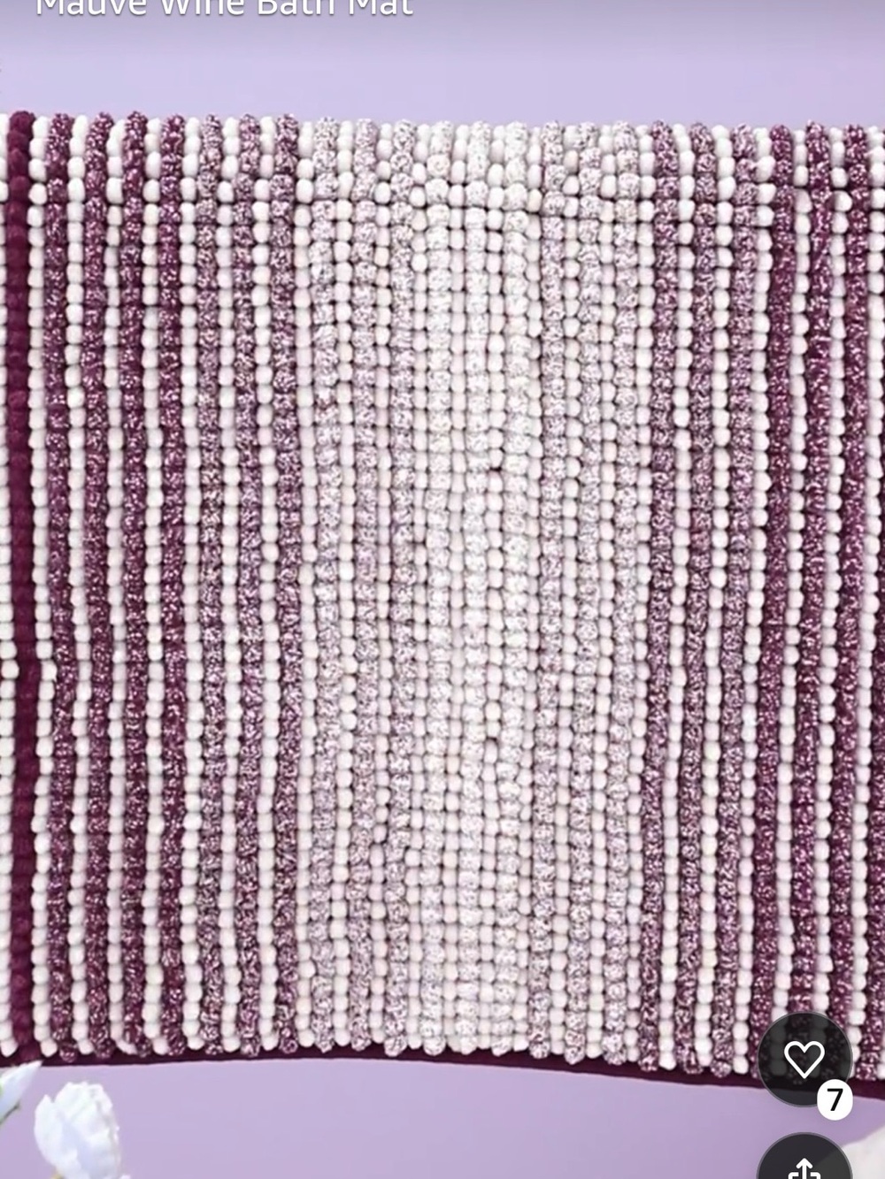 🌸H51 - Plush Purple & White Textured Bath Mat 20 x 32 💜🤍🛍️
